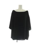 ミューズ ドゥーズィエム クラス MUSE de Deuxieme Classe 16SS ドレープブラウス 五分袖 バックチェーン プルオーバー ブラック /MY ■OS ■SH