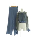 23SS セットアップ3点セット チュールトップス キャミソール パンツ ストレッチ S ブルー /MY ■OS