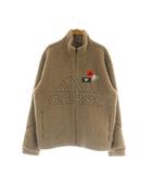 アディダス adidas HN8954 ロゴフリースジャケット ボアジャケット 刺繍 M ベージュ /MY ■OS