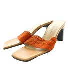 銀座かねまつ GINZA Kanematsu ミュールサンダル スクエアトゥ 23cm オレンジ /SS ■OS