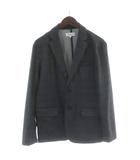 MASCHILE0 チェック テーラードジャケット 48 ダークグレー 長袖 シングルブレスト /AB ■OS