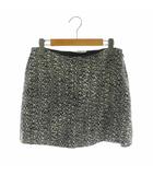 プラダ PRADA ツイード ミニスカート 台形 40 ネイビー /MY ■OS