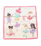 フェイラー FEILER バレエ ハンドタオル 総柄 白 ホワイト ピンク /SR