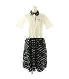アニエスベーアンファン Agnes b. ENFANT キッズ ドット ワンピース ひざ丈 12 ホワイト ブラック /DF ■OS