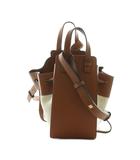 ロエベ LOEWE HAMMOCK MINI アナグラム ジャガード レザー バッグ ハンド ショルダー 2WAY 茶 ブラウン /AQ ■OS ■OH