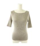 エブール ebure 25SS ソフトブライトラメハーフスリーブニット プルオーバー グレー /DF ■OS