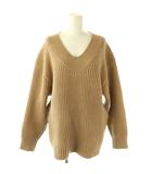 ミューズ ドゥーズィエム クラス MUSE de Deuxieme Classe J-CODE アゼ Vネック プルオーバー ニット セーター キャメルベージュ /ES ■OS