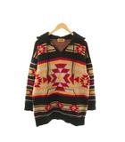 ヒステリック Hysteric NATIVE柄 オーバーサイズパーカー ニット チュニック丈 モヘヤ混 F ブラック マルチカラー /ES ■OS