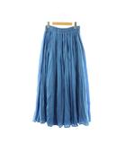 エブール ebure 23SS フレアスカート ギャザー 36 ブルー /CX ■OS