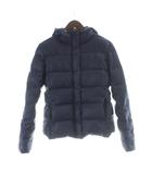 ダウンジャケット 36 紺 ネイビー 無地 フード付き 長袖 /AB ■OS