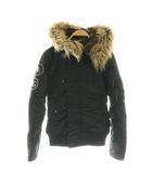 ヒステリックグラマー HYSTERIC GLAMOUR プリマロフト N-2B フライトジャケット アウター フード フェイクファー F ブラック 2AB-6550 /CX ■OS