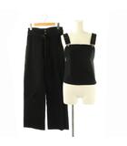 SET UP DENIM OVERALL セットアップデニムオーバーオール セパレート パンツ キャミソール 25 ブラック /ES ■OS