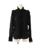 イザベル マラン エトワール ISABEL MARANT ETOILE ドビードットフリルブラウス 長袖 36 ブラック /DO ■OS ■SH