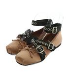 ジェフリーキャンベル Jeffrey Campbell バレエシューズ リボン バックルデザイン 37 23.5cm ピンクベージュ /MI ■OS