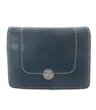 セリーヌ CELINE ヴィンテージ カードケース 名刺入れ マカダム レザー ネイビー /YO14 ■OH