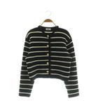 イエナ IENA 24AW ウール接結カーディガン ニット ボーダー 長袖 ブラック /MY ■OS