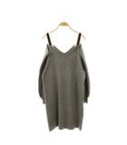 グレースコンチネンタル GRACE CONTINENTAL オフショルチュニックニットワンピース 長袖 36 グレー /HK ■OS