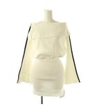 ダーリッチ Darich 25SS オフショルラインニットミニワンピース F ホワイト ブラック /DF ■OS