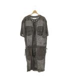 サスクワッチファブリックス SASQUATCH fabrix TROPICAL JUMPSUITS ジャンプスーツ オールインワン 半袖 ハーフパンツ リネン M 黒 白 23SS-PA5-007 /NR ■OS