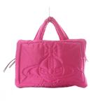 ヴィヴィアンウエストウッド Vivienne Westwood アイダーダウンバッグ ハンドバッグ トートバッグ ピンク キルティング /RI ■OS