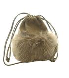 ドゥロワー Drawer ノベルティ 2025 Pre Autumn フェイクファー巾着バッグ ショルダー 茶 ブラウン /SS ■OS ■SH