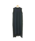 ナゴンスタンス nagonstans Thick Jersey WOVENコンビdress ワンピース longノースリーブ M 黒 紺 /NR ■OS
