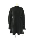 マーキュリーデュオ MERCURYDUO ボリュームスリーブセミフレアミニワンピース ニット 長袖 M ブラック /DO ■OS