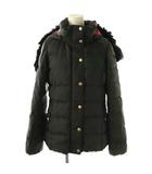 裏地チェックダウンジャケット アウター フード 38 黒 /NR ■OS