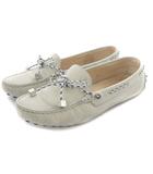 トッズ TOD'S ドライビングシューズ レザー 36 グレー /SR
