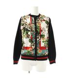 スカーフ柄切替アンサンブル ニット カーディガン 2 ブラック マルチカラー /ES ■OS