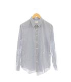 エブール ebure エッセンシャルコットン シャツ ブラウス ストライプ 36 青 白 /CX ■OS