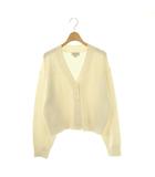 24年製 ロゴジャガード カーディガン ニット 長袖 ウール S オフホワイト J224569 /NR ■OS