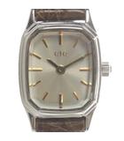 エテ ete 型押し レザーベルト腕時計 クォーツ 2針 茶色 ブラウン /SR