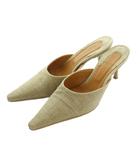 ピッピシック PIPPICHIC LINEN ミュール ポインテッドトゥ 36.5 23.5cm ベージュ /MI ■OS ■SH