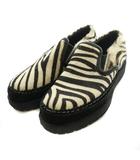 サカイ sacai ゼブラ柄ハラコスリッポン 37 ベージュ 黒 ブラック /SS ■OS ■SH