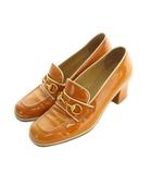 グッチ GUCCI ローファー チャンキーヒール ビット金具 エナメル 6 23.0cm 茶 /MI ■OS