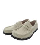 ロエベ LOEWE カンポ ローファー スリッポン ブラッシュドスエード 37 アイボリー 152309 /YO3