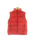 ザノースフェイス THE NORTH FACE ダウンベスト ジップアップ ロゴ刺繍 M レッド /DF ■OS