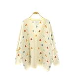 コエル COEL 花刺繍ラメ入りカーディガン ニット 長袖 F アイボリー /HK ■OS