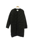 キルティングコート アウター ロング ノーカラー S 黒 /NR ■OS