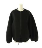 エブール ebure ライトボンディング ジャケット ノーカラー ジップアップ 38 ブラック /HK ■OS