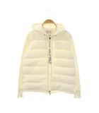 モンクレール MONCLER MAGLIA CARDIGAN ダウン 切替 ジップアップパーカー スウェット XS ホワイト /ES ■OS