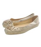 クリスチャンルブタン Christian louboutin エスパドリーユ スパイクスタッズ 38 ゴールド色 /SR