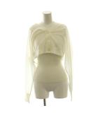 洗えるシアーショートカーデアンサンブル ノースリーブニット 2 白 ホワイト /SS ■OS