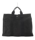 エルメス HERMES エールライン トートMM バッグ ハンドバッグ キャンバス 南京錠付き グレー /YO5 ■OH