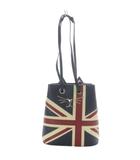 シャーロットオリンピア CHARLOTTE OLYMPIA Feline Union Jack トートバッグ ショルダーバッグ 2way 巾着 レザー ネイビー /YO4 ■SH