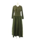 ポロ バイ ラルフローレン Polo by Ralph Lauren ニット 切替 ワンピース ロング M カーキ /HK ■OS