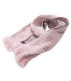 ルイヴィトン LOUIS VUITTON エシャルプ・ロゴマニア シャイン フリンジ マフラー ピンク M70466 /SR ■OH