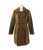 プラダ PRADA ウールダブルコート アウター ロング ベージュ /DO ■OS