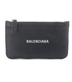 バレンシアガ BALENCIAGA ロゴ レザー コインケース フラグメントケース 黒 ブラック 594214 /SR ■OH